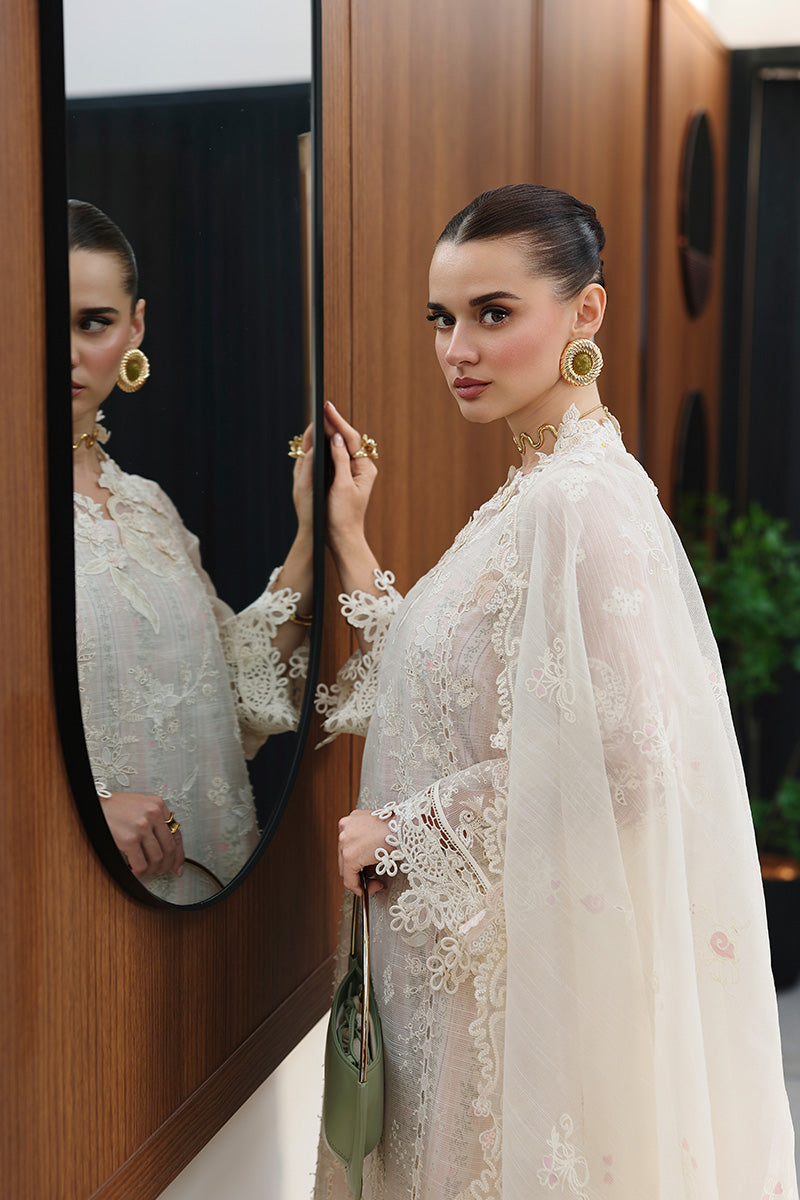 Qalamkar | Chikankari Eid Edit'26 ZIMAL Unstitched "Pink" Formal Festive Wear | 3pc-04 - Image 4