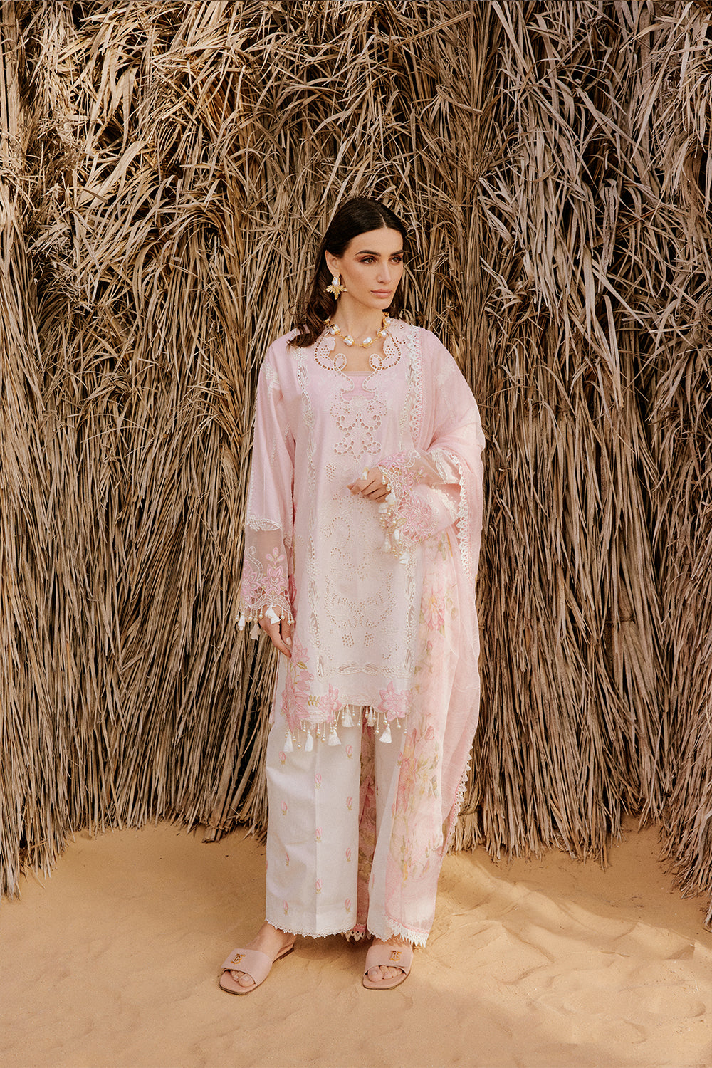 Saira Rizwan | Luxury Lawn 26 HAYAM Unstitched "Baby Pink" Festive Wear-3pc-D5