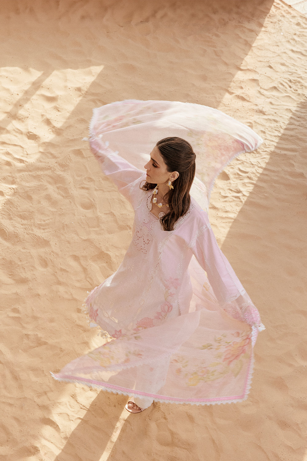 Saira Rizwan | Luxury Lawn 26 HAYAM Unstitched "Baby Pink" Festive Wear-3pc-D5 - Image 3