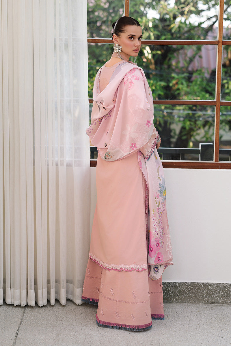 Qalamkar | Chikankari Eid Edit'26 NOURA Unstitched "Pink" Formal Festive Wear | 3pc-06 - Image 4