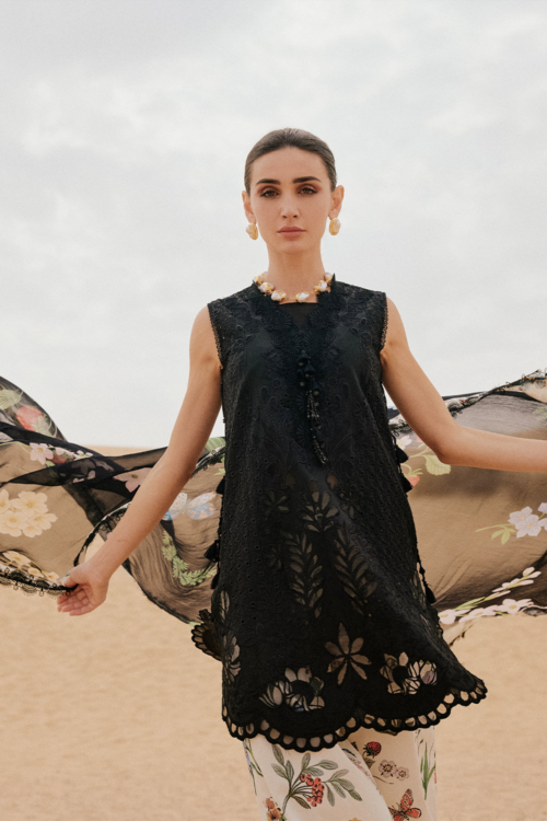 Saira Rizwan | Luxury Lawn 26 DIARA Unstitched "Black" Festive Wear-3pc-D7