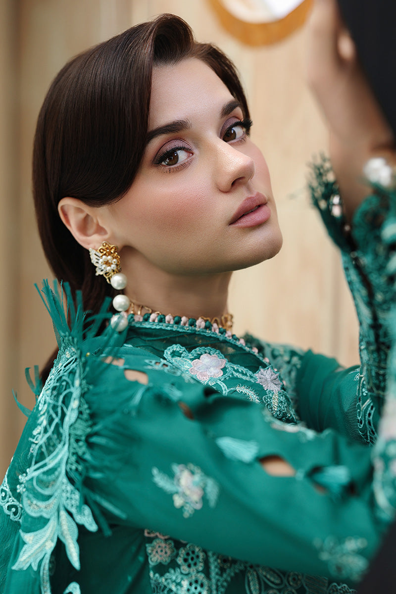 Qalamkar | Chikankari Eid Edit'26 ROGUE Unstitched "Green" Formal Festive Wear | 3pc-07 - Image 3