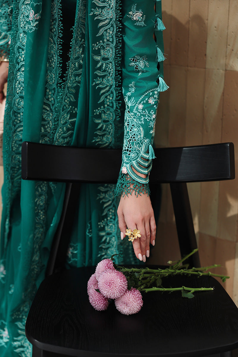 Qalamkar | Chikankari Eid Edit'26 ROGUE Unstitched "Green" Formal Festive Wear | 3pc-07 - Image 4