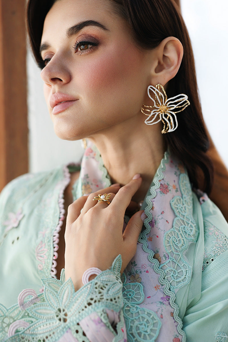 Qalamkar | Chikankari Eid Edit'26 SEREN Unstitched "Green" Formal Festive Wear | 3pc-08 - Image 2