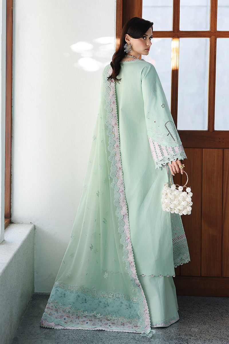 Qalamkar | Chikankari Eid Edit'26 SEREN Unstitched "Green" Formal Festive Wear | 3pc-08 - Image 3