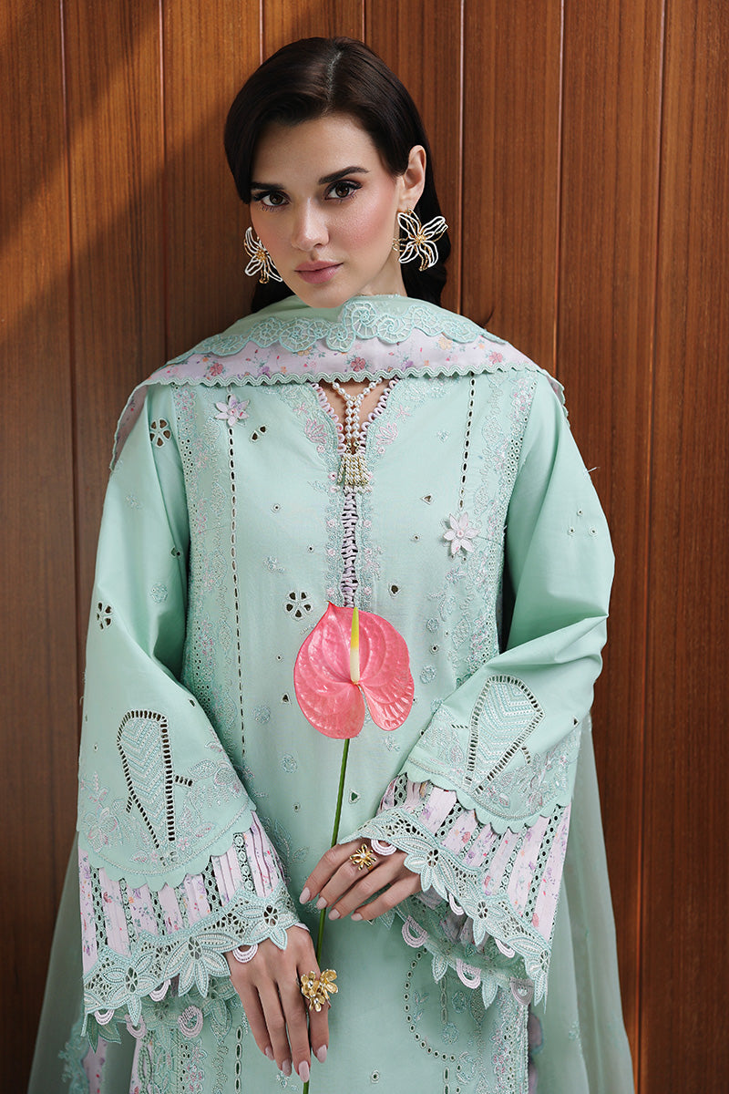 Qalamkar | Chikankari Eid Edit'26 SEREN Unstitched "Green" Formal Festive Wear | 3pc-08 - Image 4