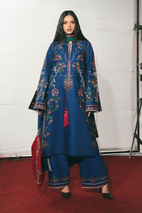 Jugnu Lahore | SS26 Edit 1 Lawn 26 Unstitched Lawn Formal Festive Wear "Blue" D01 | 3Pcs.