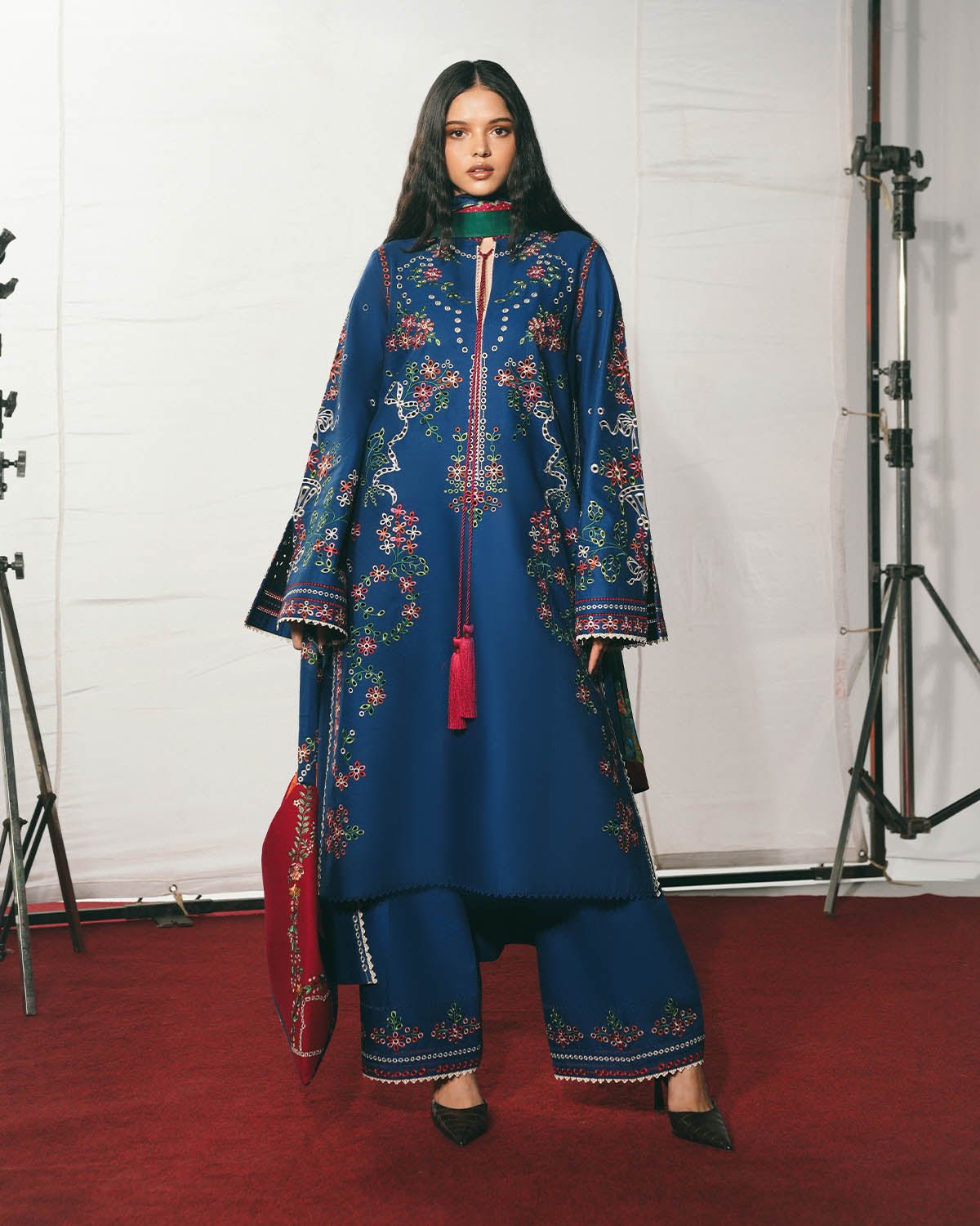 Jugnu Lahore | SS26 Edit 1 Lawn 26 Unstitched Lawn Formal Festive Wear "Blue" D01 | 3Pcs.