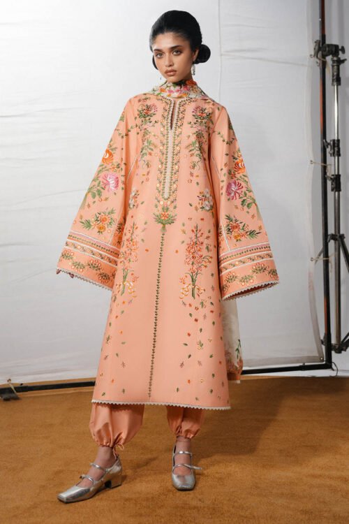 Jugnu Lahore | SS26 Edit 1 Lawn 26 Unstitched Lawn Formal Festive Wear "Pink" D10 | 3Pcs.