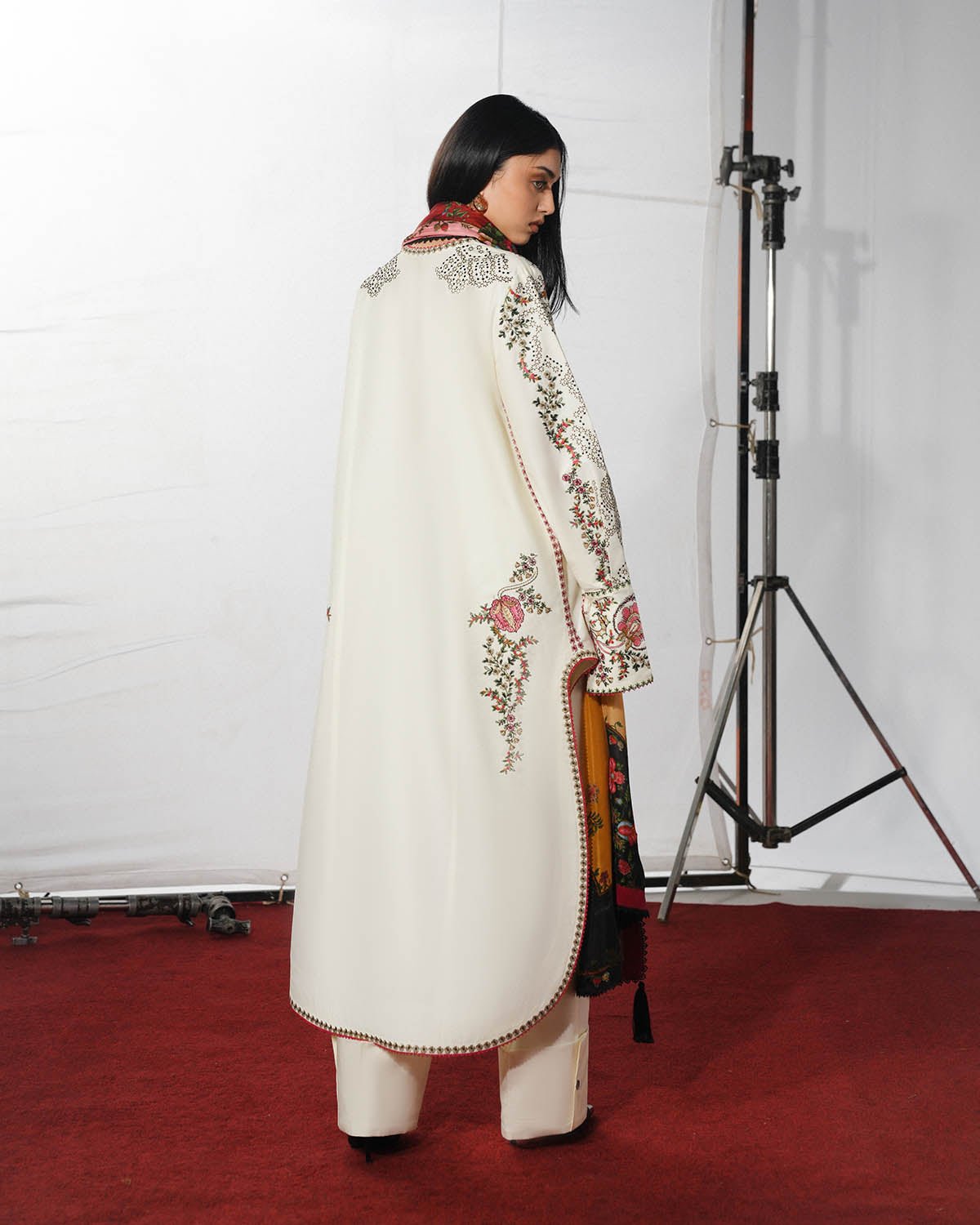 Jugnu Lahore | SS26 Edit 1 Lawn 26 Unstitched Lawn Formal Festive Wear "White" D04 | 3Pcs. - Image 2