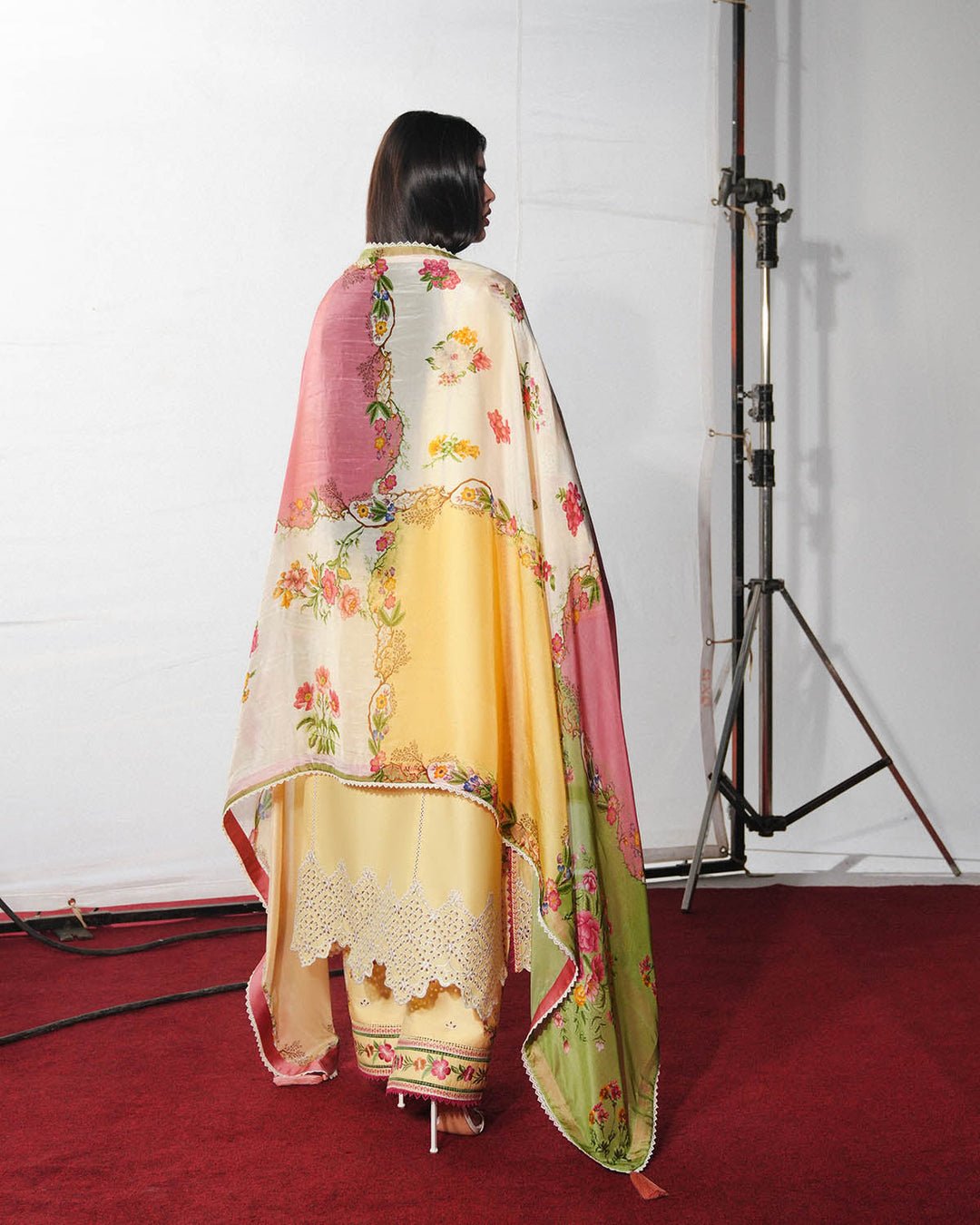 Jugnu Lahore | SS26 Edit 1 Lawn 26 Unstitched Lawn Formal Festive Wear "Yellow" D06 | 3Pcs. - Image 3
