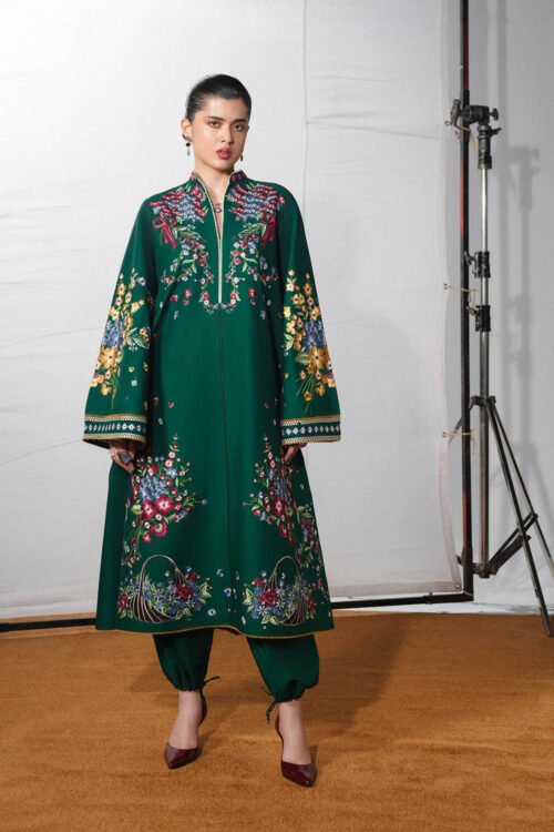 Jugnu Lahore | SS26 Edit 1 Lawn 26 Unstitched Lawn Formal Festive Wear "Green" D09 | 3Pcs.