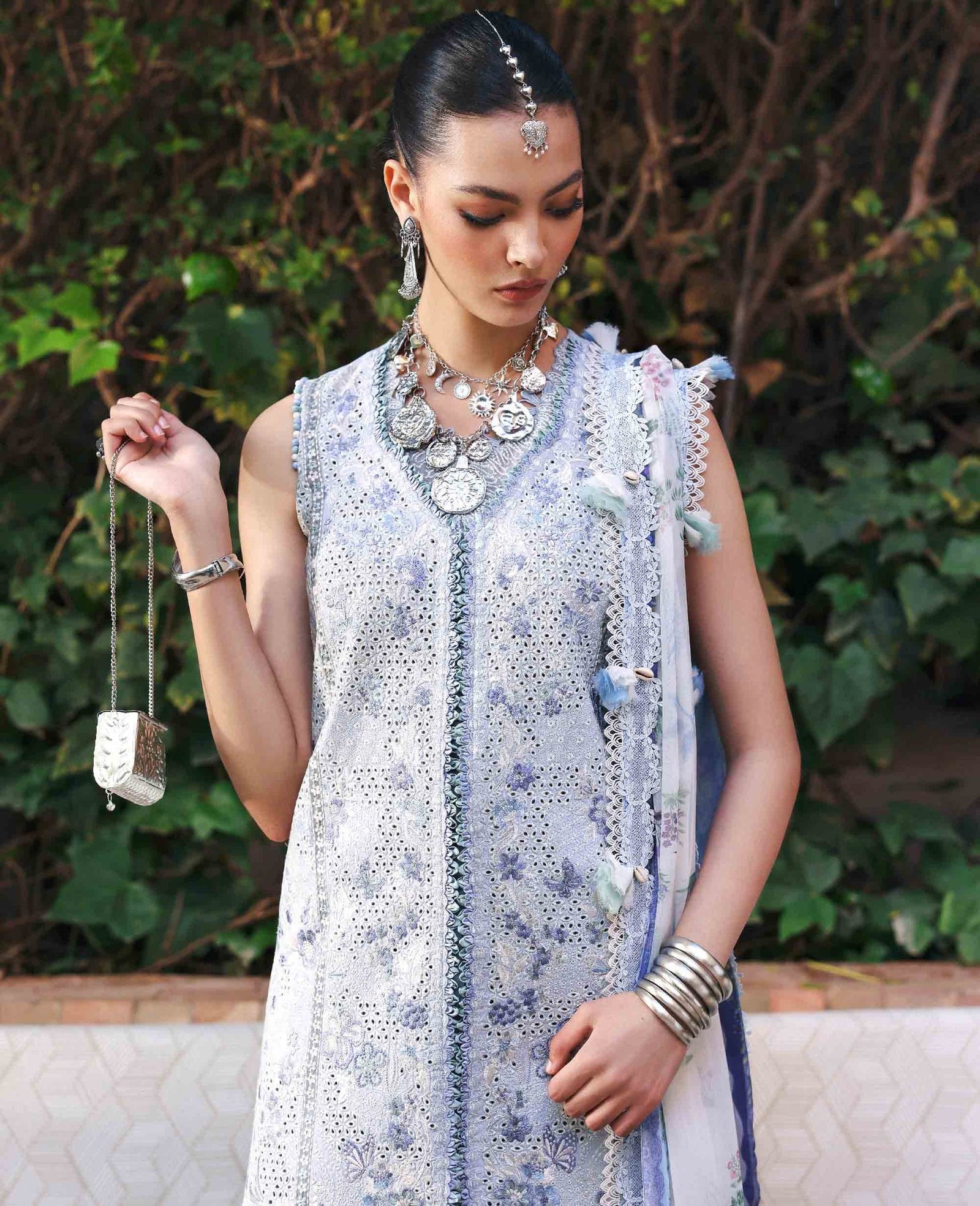 Republic Womens Wear | Reine Luxury Lawn 26 Unstitched Lawn Formal Festive Wear "Grey" D-1A | 3Pcs. - Image 2