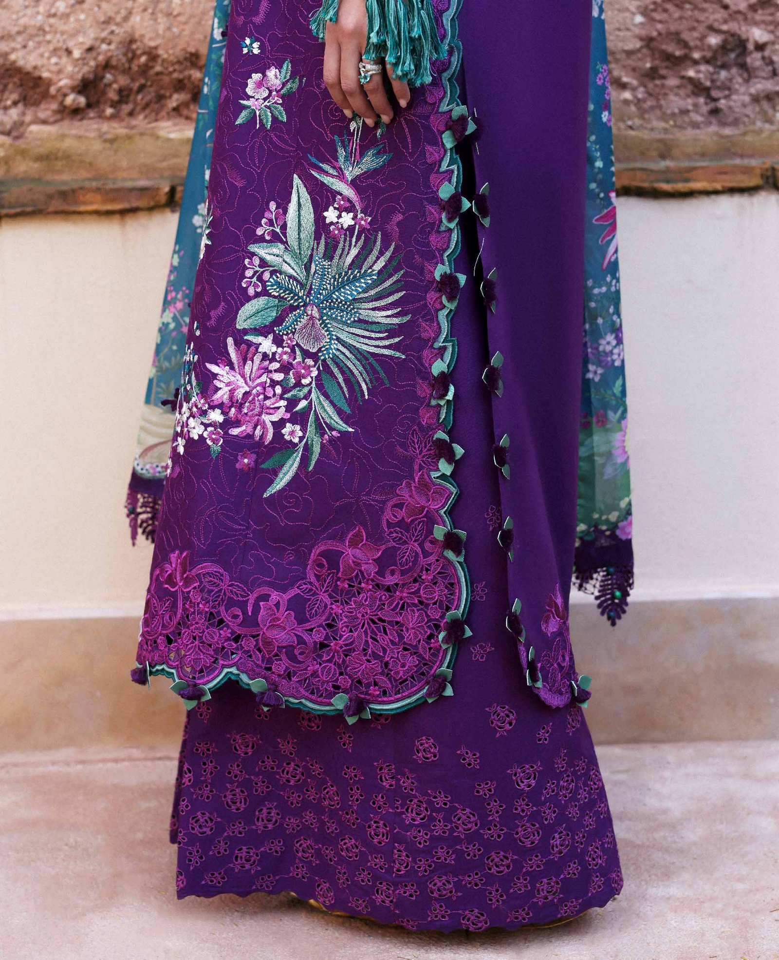 Republic Womens Wear | Reine Luxury Lawn 26 Unstitched Lawn Formal Festive Wear "Purple" D-8B | 3Pcs. - Image 4