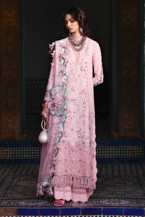 Republic Womens Wear | Reine Luxury Lawn 26 Unstitched Lawn Formal Festive Wear "Pink" D2-A | 3Pcs.