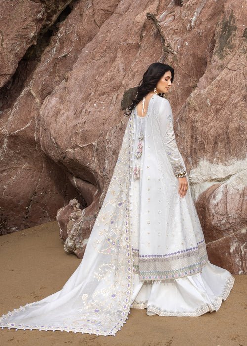 Sadaf Fawad Khan | Siraa Lawn 26 Unstitched Lawn Formal Festive Wear "White" D06 | 3Pcs. - Image 3