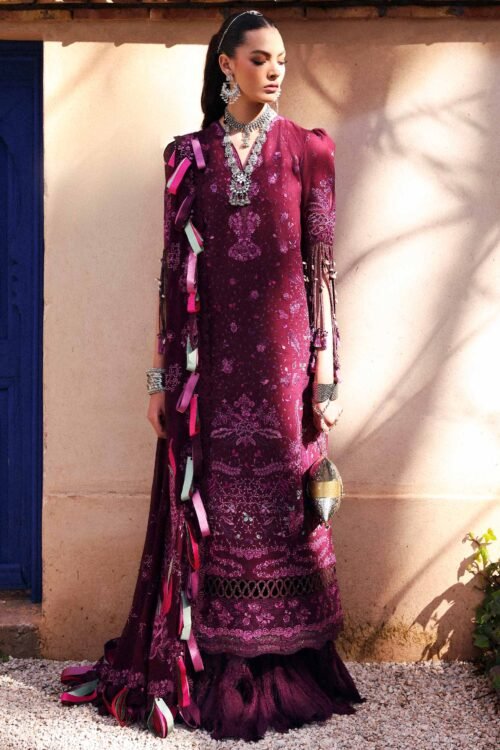 Republic Womens Wear | Reine Luxury Lawn 26 Unstitched Lawn Formal Festive Wear "Purple" D6-B | 3Pcs.