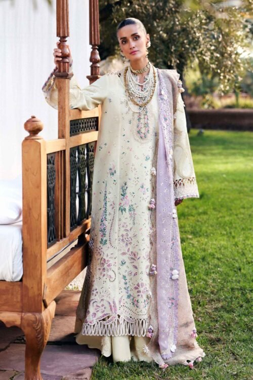 Republic Womens Wear | Reine Luxury Lawn 26 Unstitched Lawn Formal Festive Wear "Yellow" D7-B | 3Pcs.