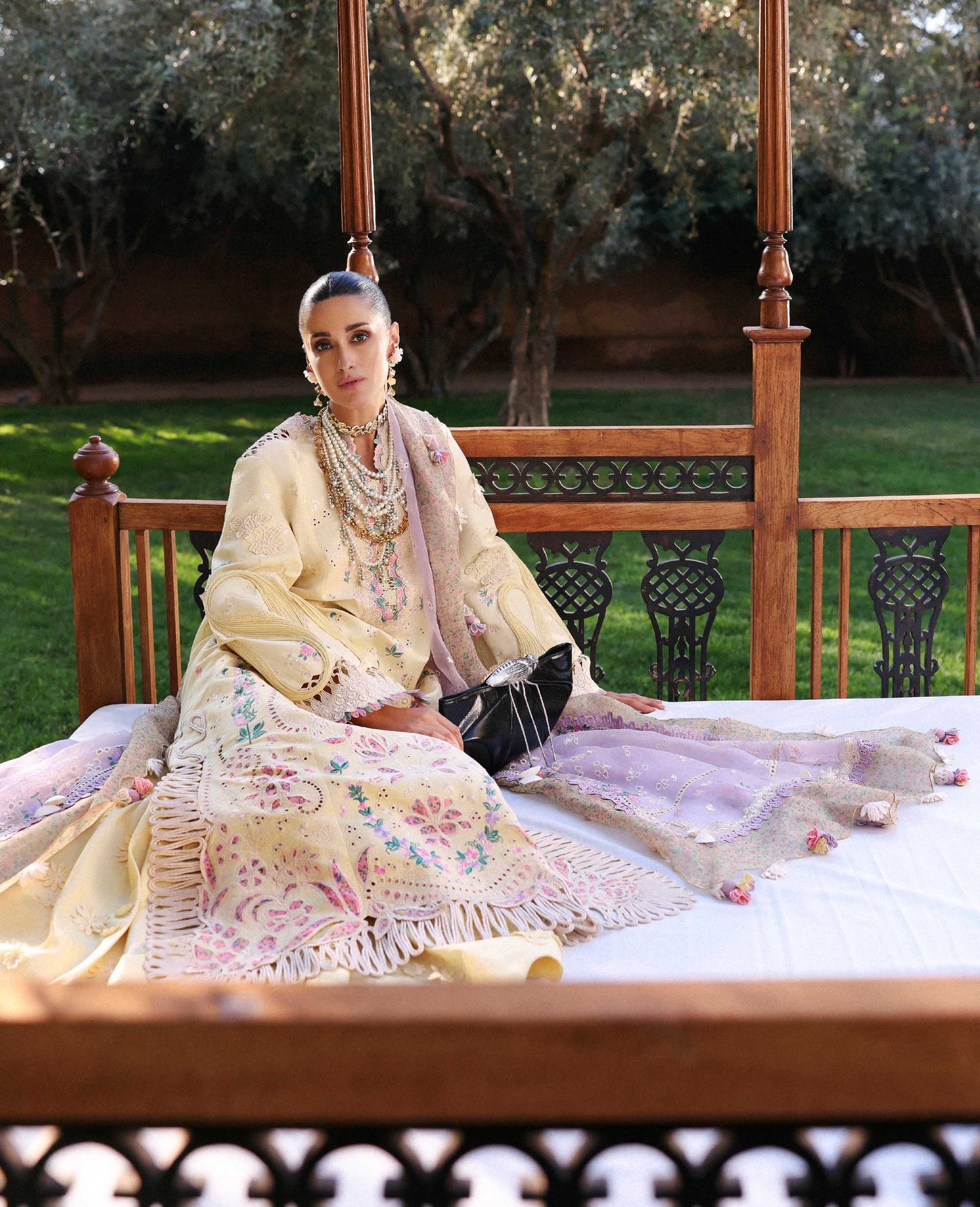 Republic Womens Wear | Reine Luxury Lawn 26 Unstitched Lawn Formal Festive Wear "Yellow" D7-B | 3Pcs. - Image 3