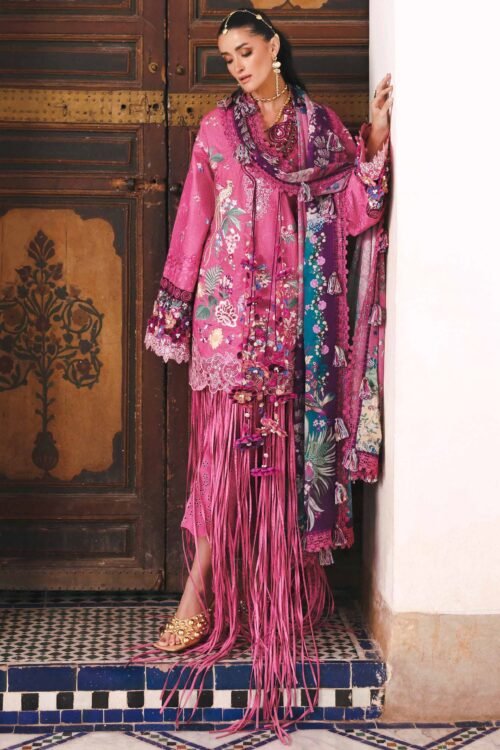 Republic Womens Wear | Reine Luxury Lawn 26 Unstitched Lawn Formal Festive Wear "Pink" D8-A | 3Pcs.